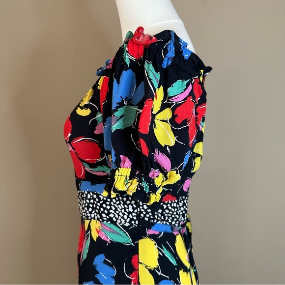 Rixo X Target Floral Maxi Dress Women 2 Puff Sleeve Boho Bright Fiesta Colorful - Picture 13 of 13